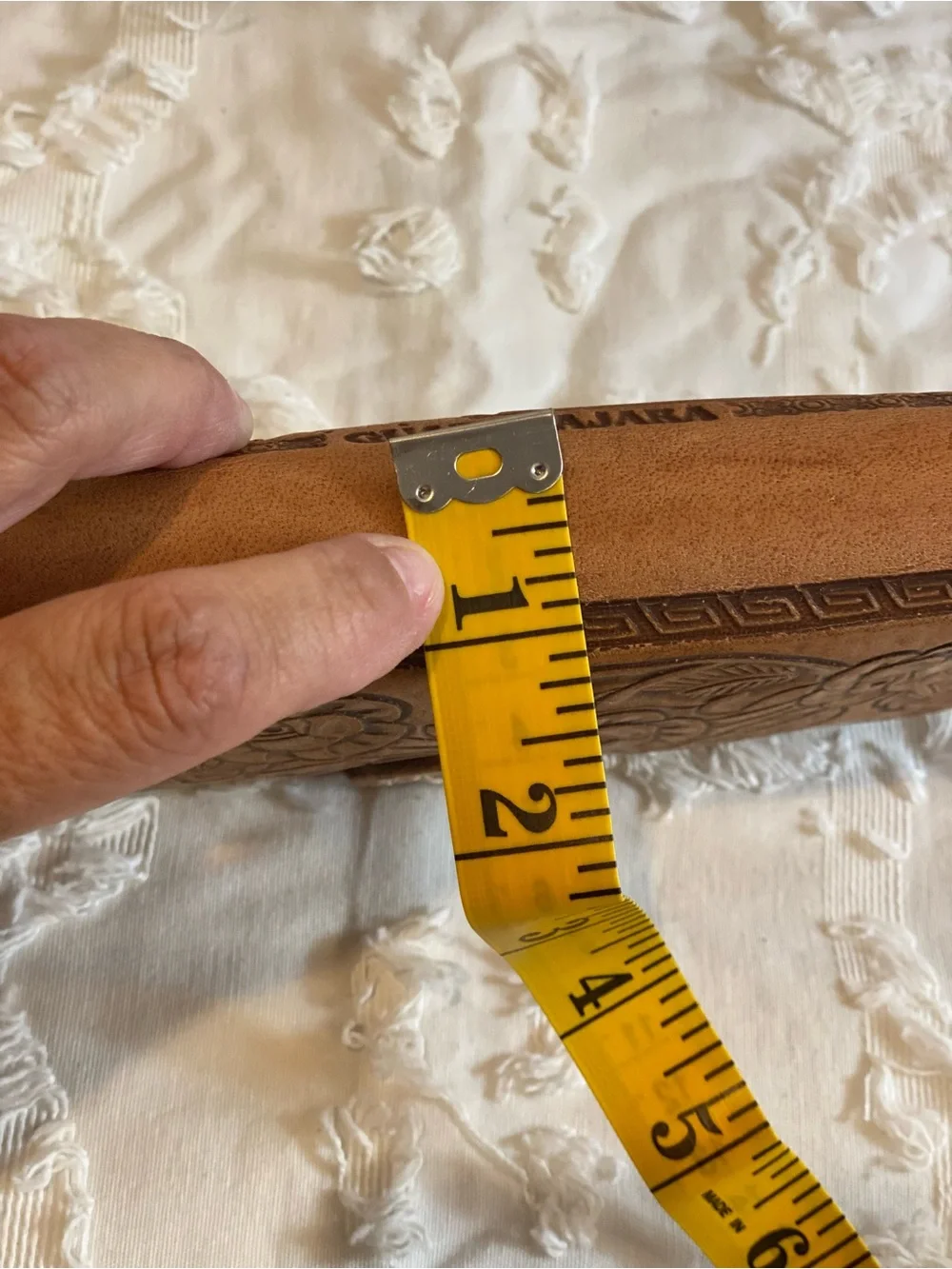 Vintage Hand-Tooled Floral Leather Wallet - Tan